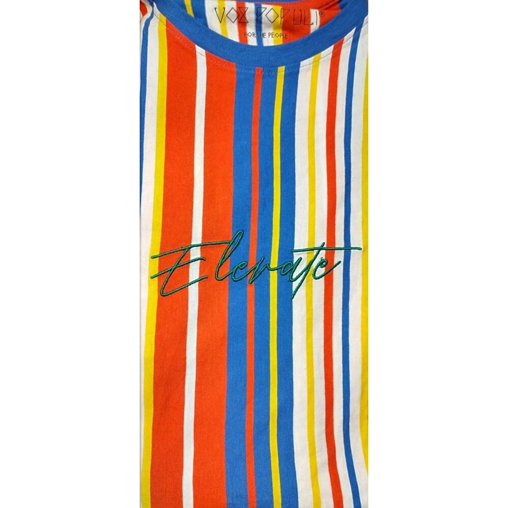 New Vox Populi For The People Embroidery Tshirts Elerate Stripes XL Size